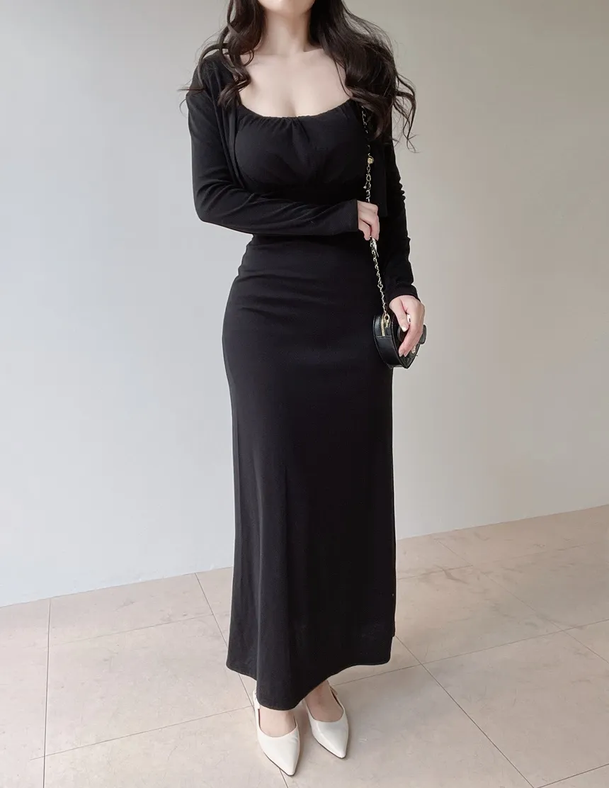 シャーリングフレアUネックシンプルアンサンブルキャミワンピース | mirangmirang | 詳細画像11