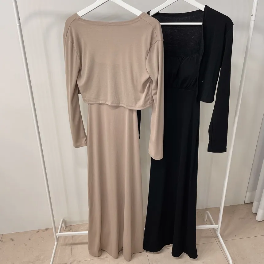 シャーリングフレアUネックシンプルアンサンブルキャミワンピース | mirangmirang | 詳細画像16