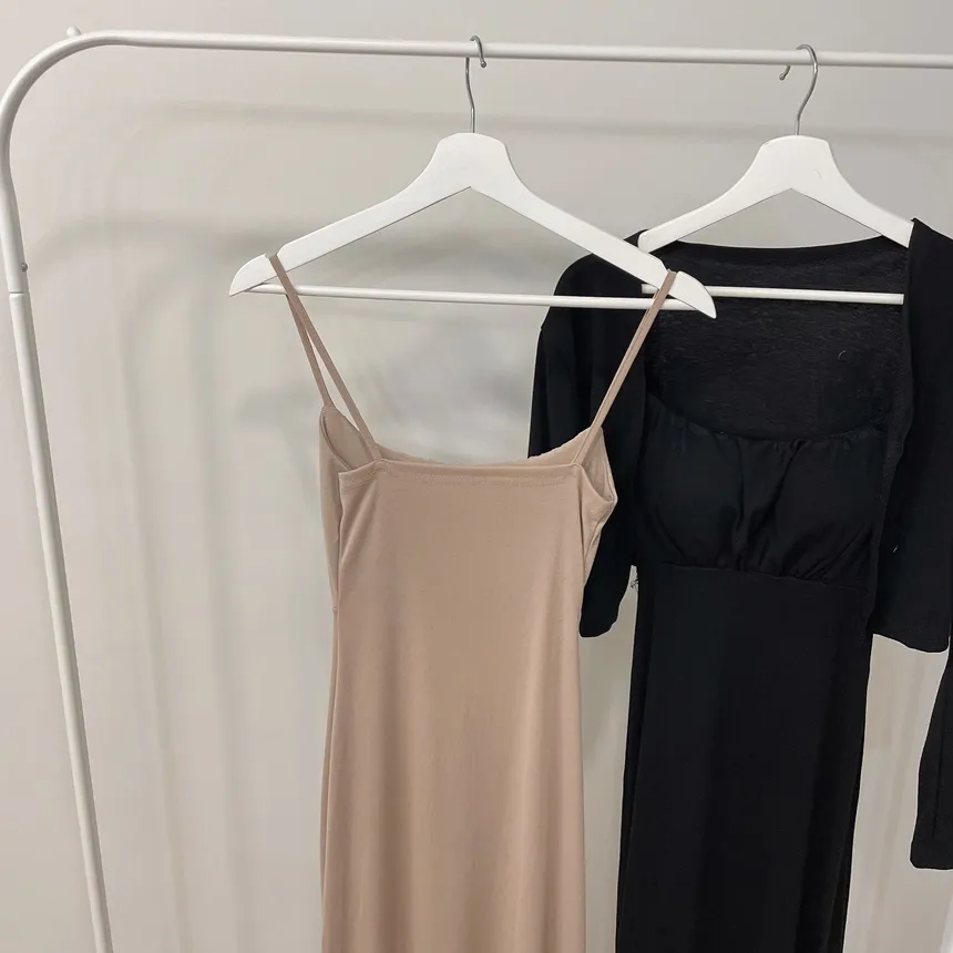 シャーリングフレアUネックシンプルアンサンブルキャミワンピース | mirangmirang | 詳細画像17