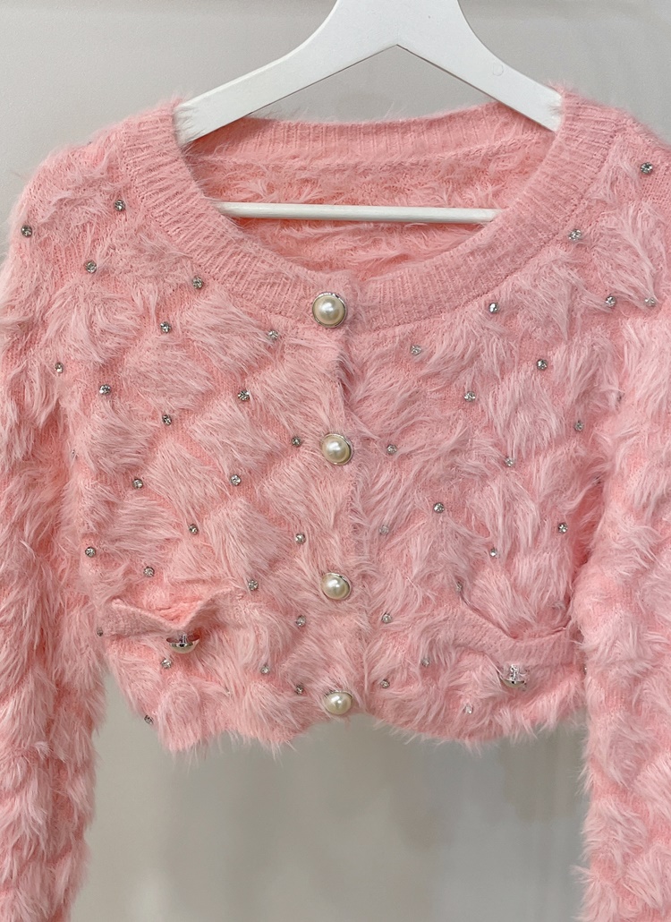 チェスティ 22AW モダン ハレディックカーディガン ニット 長袖 F ピンク スモールチェリーケーブルクロップニットカーディガン【ピンク】