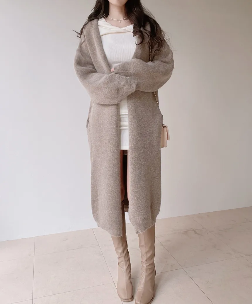 アンゴラ混ウール混ロングカーディガン | mirangmirang | 詳細画像4