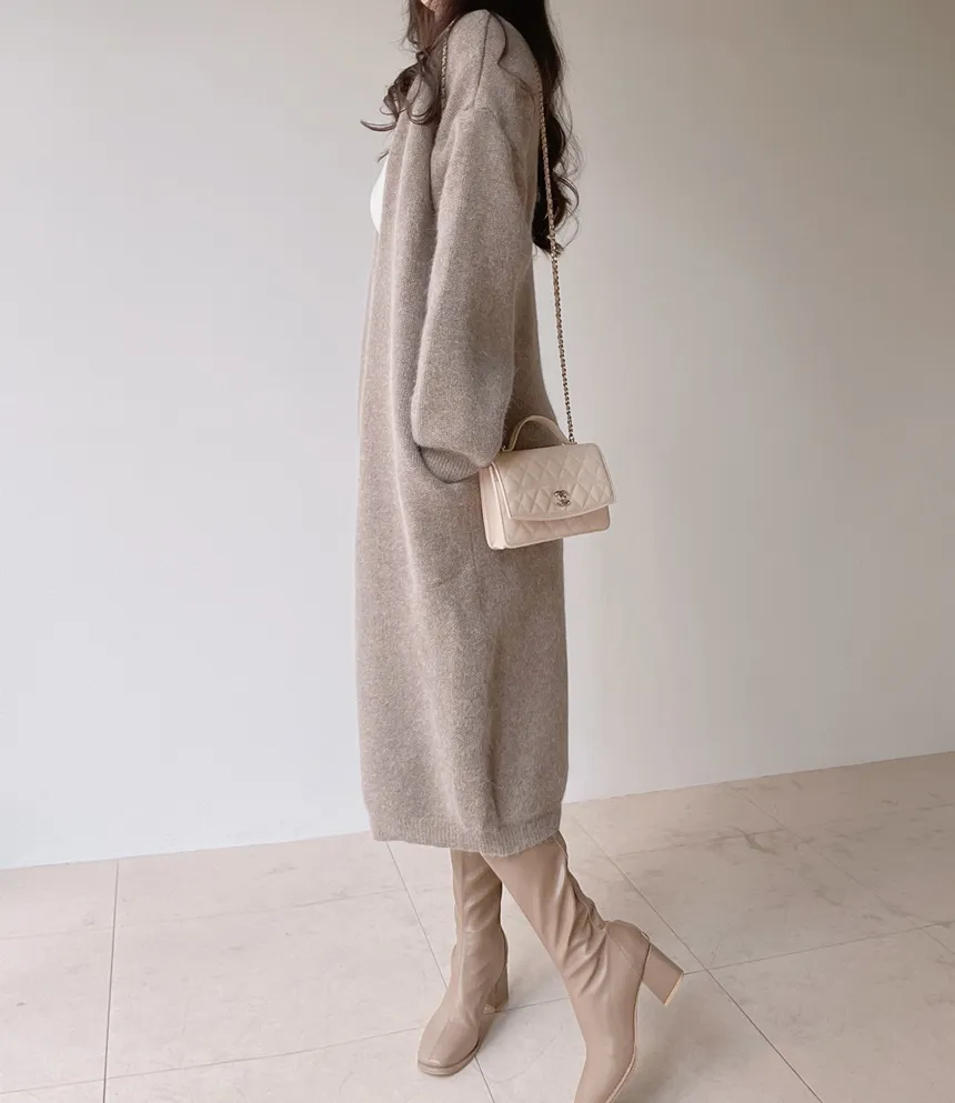 アンゴラ混ウール混ロングカーディガン | mirangmirang | 詳細画像8