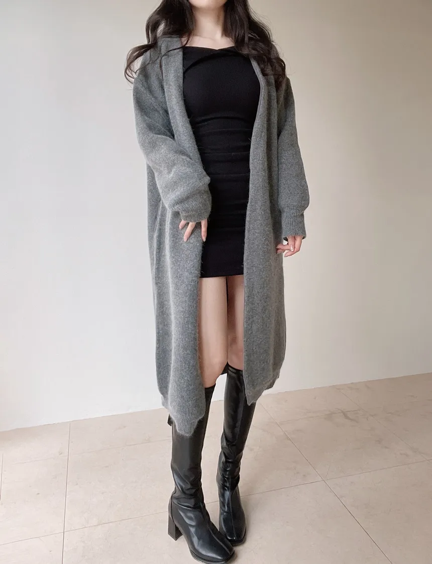 アンゴラ混ウール混ロングカーディガン | mirangmirang | 詳細画像25