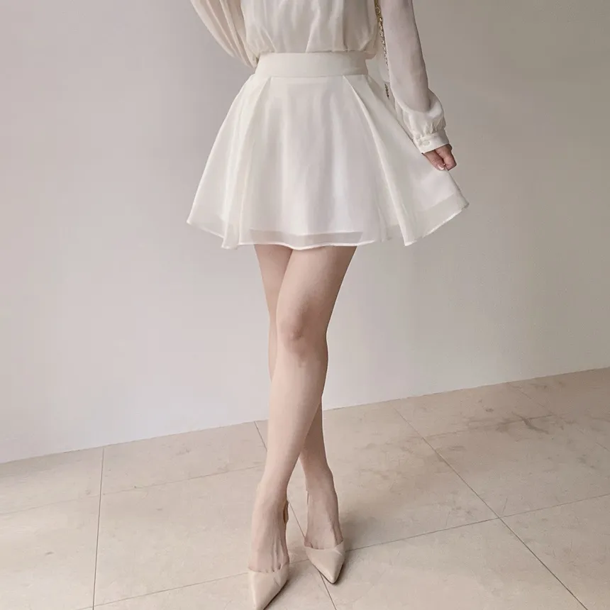 ミニフレアサイドジップバックゴムタックスカート | mirangmirang | 詳細画像3