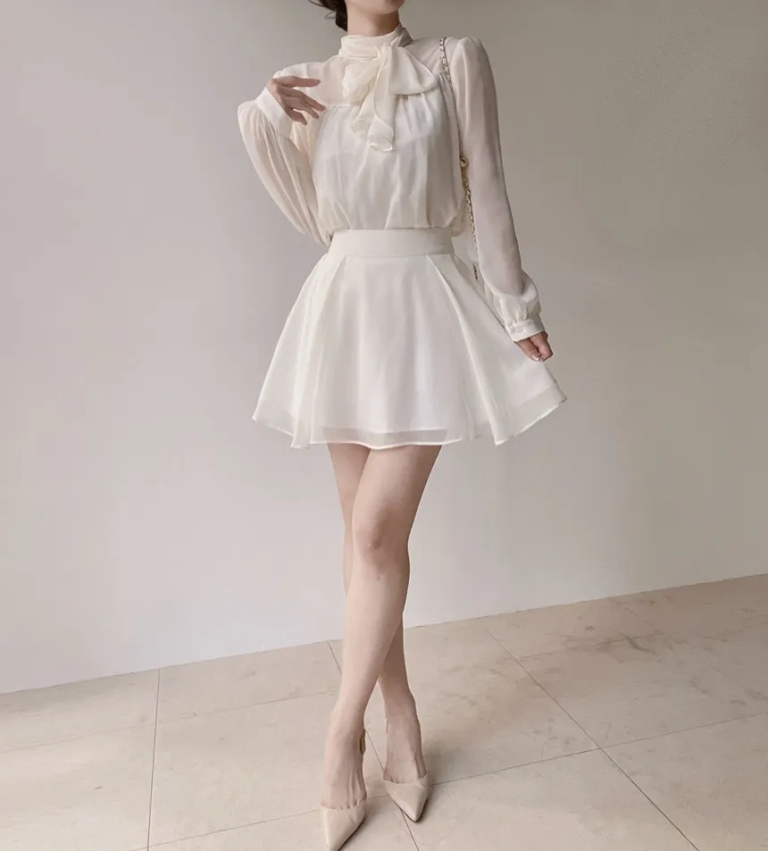 ミニフレアサイドジップバックゴムタックスカート | mirangmirang | 詳細画像13