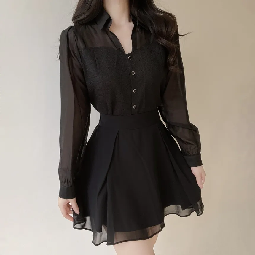 ミニフレアサイドジップバックゴムタックスカート | mirangmirang | 詳細画像24