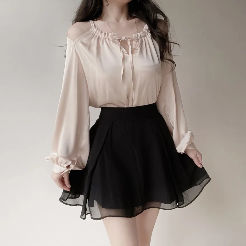 ミニフレアサイドジップバックゴムタックスカート | mirangmirang | 詳細画像29