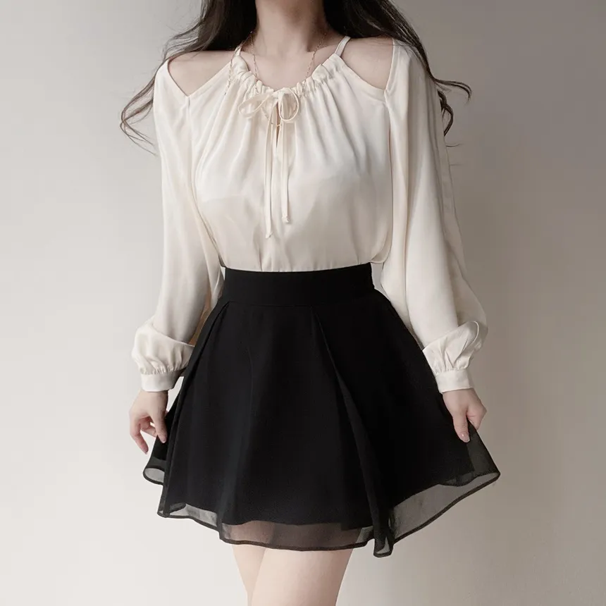 ミニフレアサイドジップバックゴムタックスカート | mirangmirang | 詳細画像31