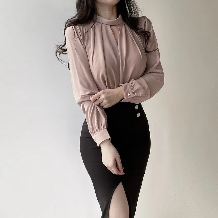 スリットボタンHラインスカート | mirangmirang | 詳細画像8