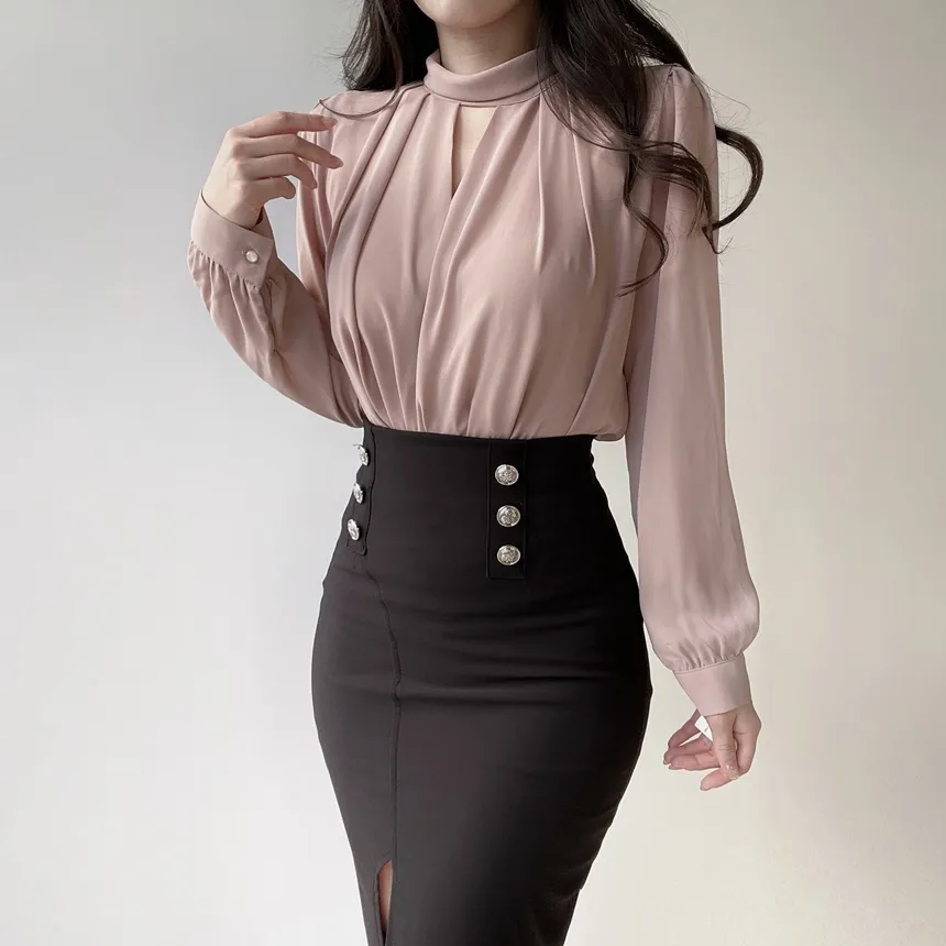 スリットボタンHラインスカート | mirangmirang | 詳細画像11