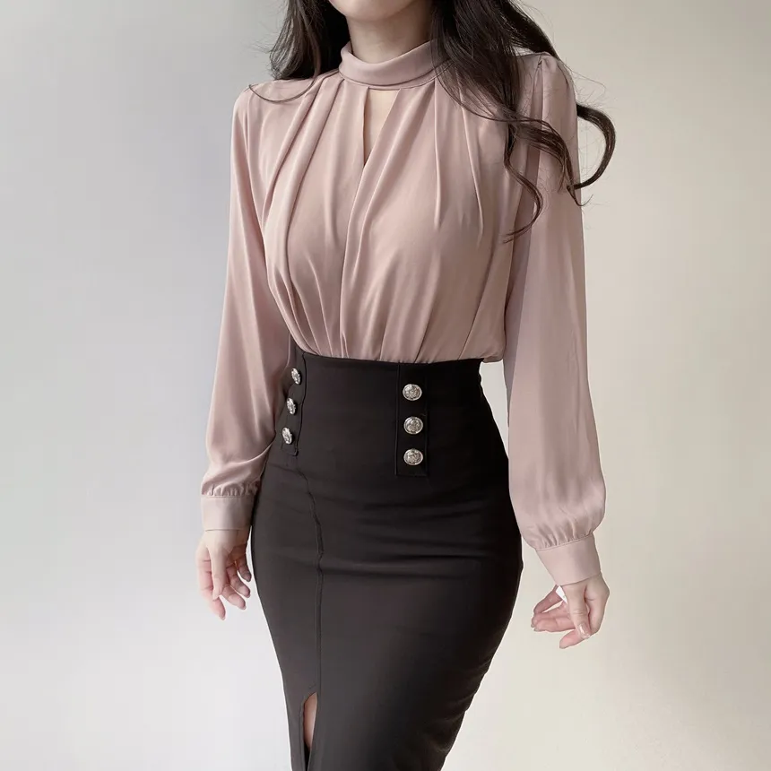 スリットボタンHラインスカート | mirangmirang | 詳細画像12