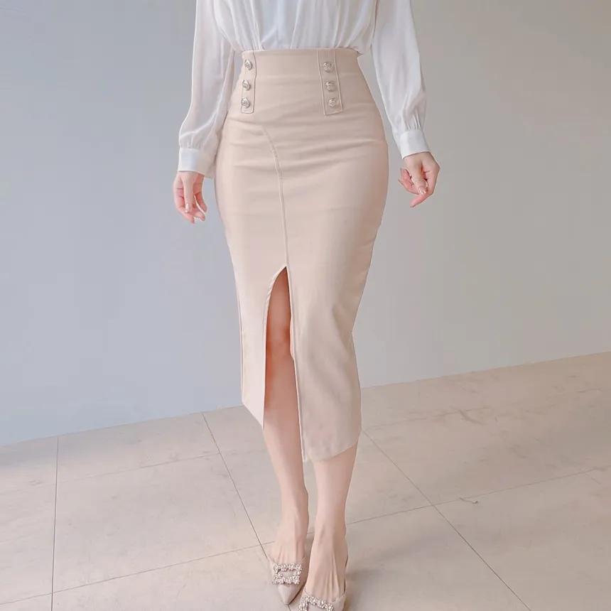 スリットボタンHラインスカート | mirangmirang | 詳細画像23