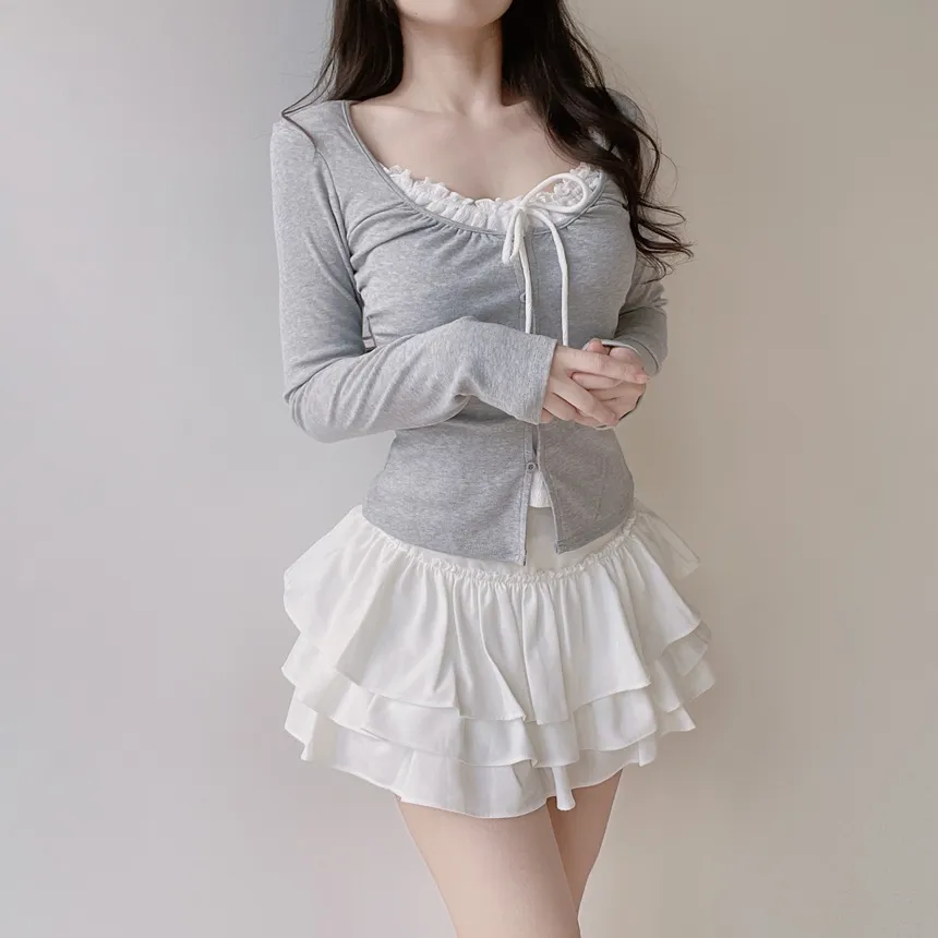 ティアードフリルミニスカート | mirangmirang | 詳細画像8