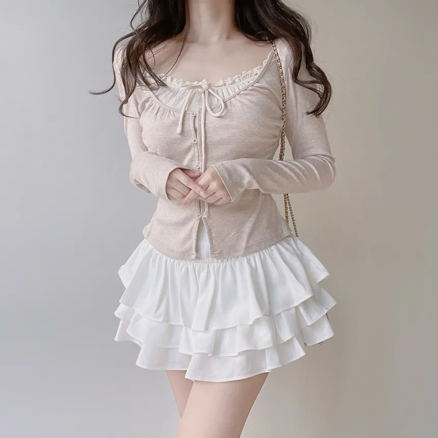 ティアードフリルミニスカート | mirangmirang | 詳細画像18