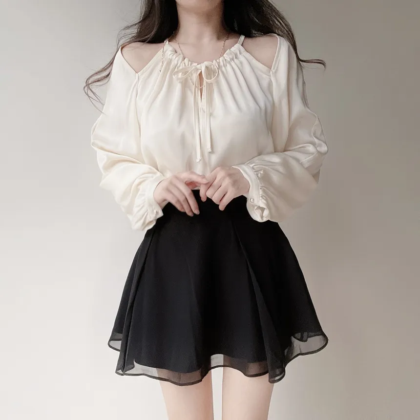 ネックレス付リボンホルターネックブラウス | mirangmirang | 詳細画像4