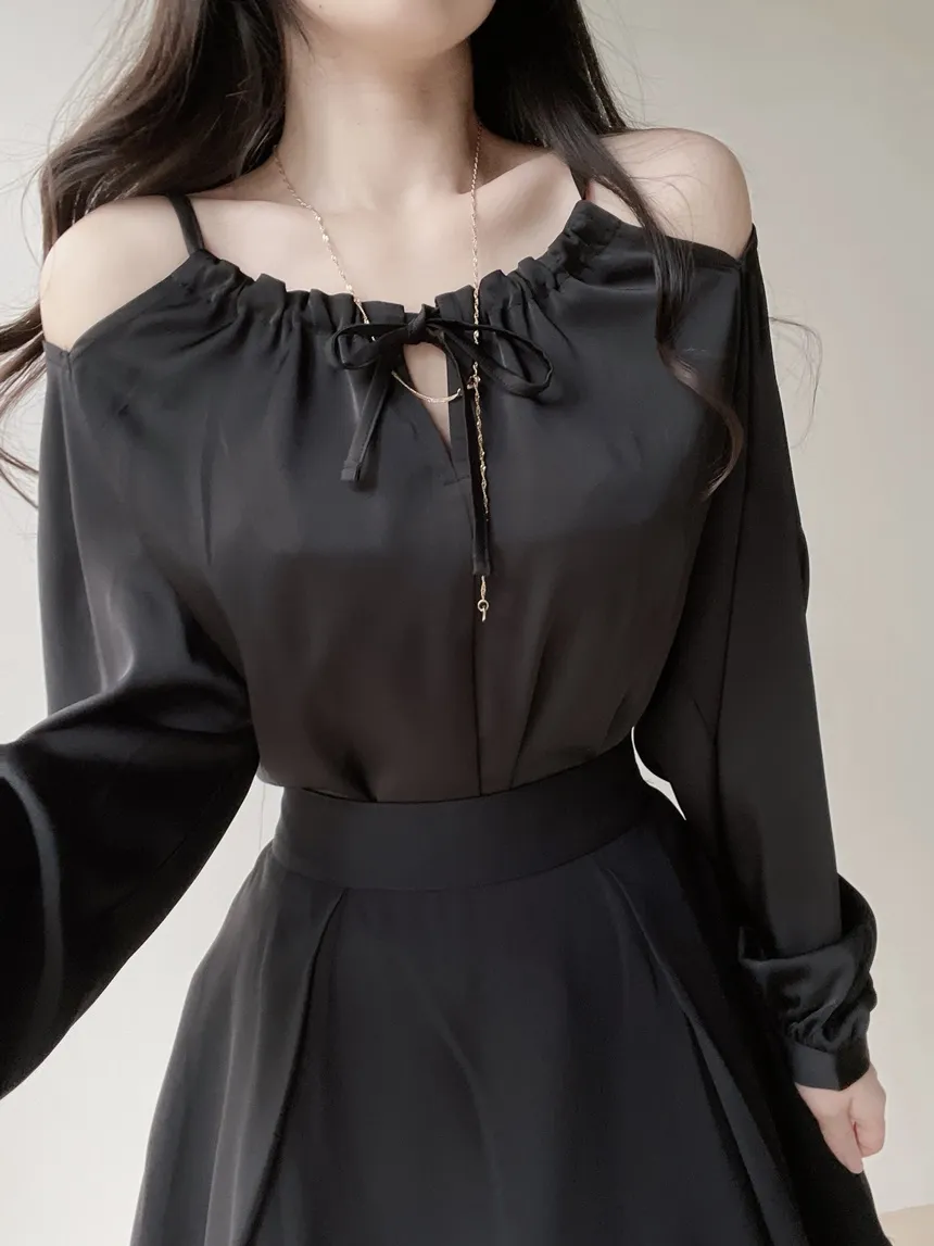 ネックレス付リボンホルターネックブラウス | mirangmirang | 詳細画像6