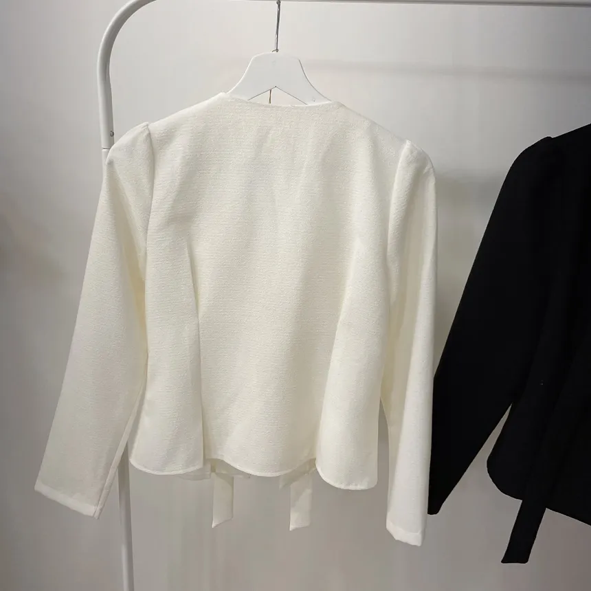 ツイードパール調ボタンリボンブラウス | mirangmirang | 詳細画像17