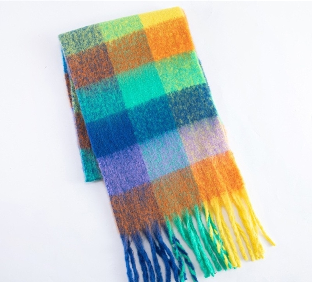 フリンジチェックカラーマフラー | 詳細画像2