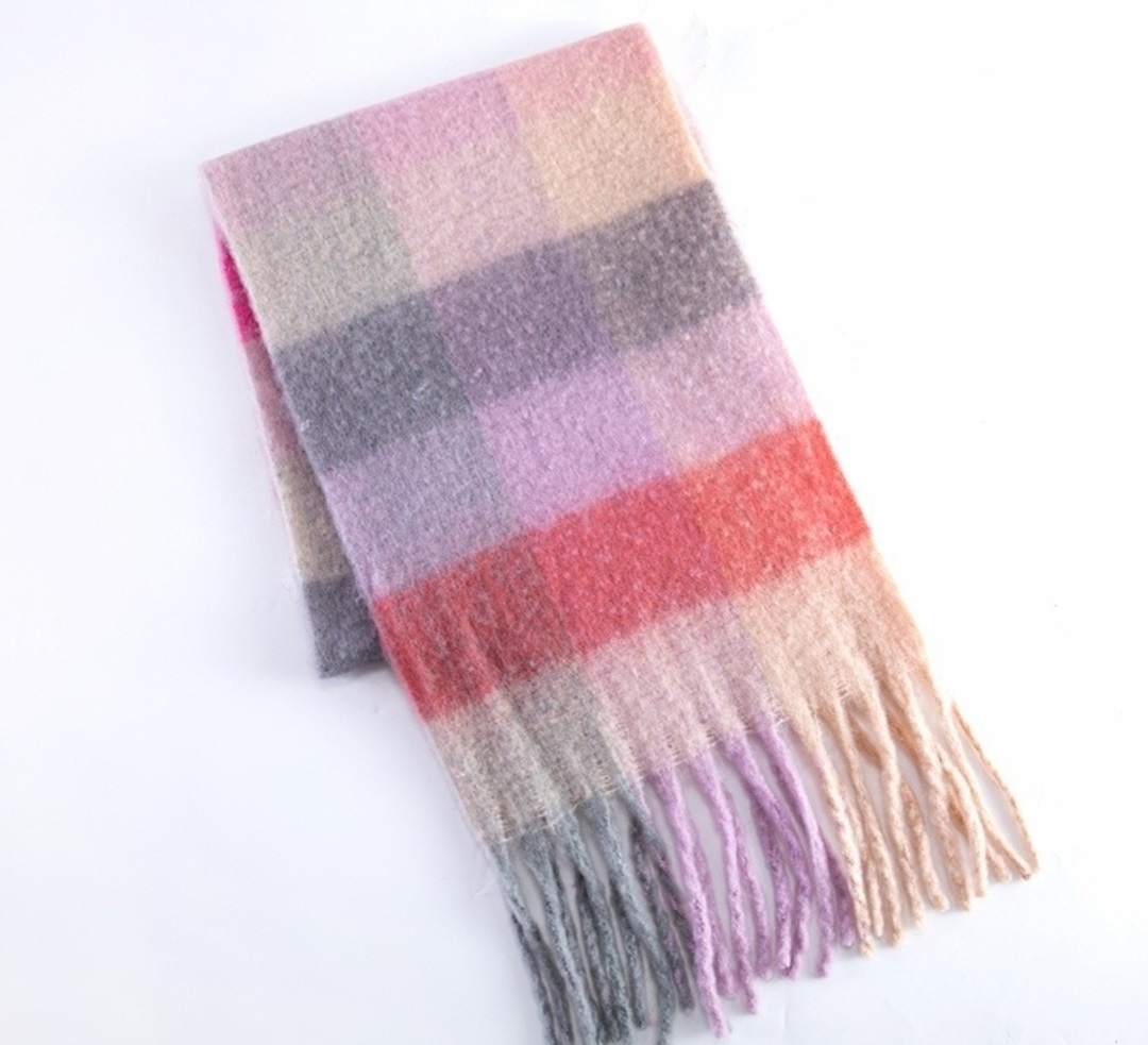 フリンジチェックカラーマフラー | 詳細画像3