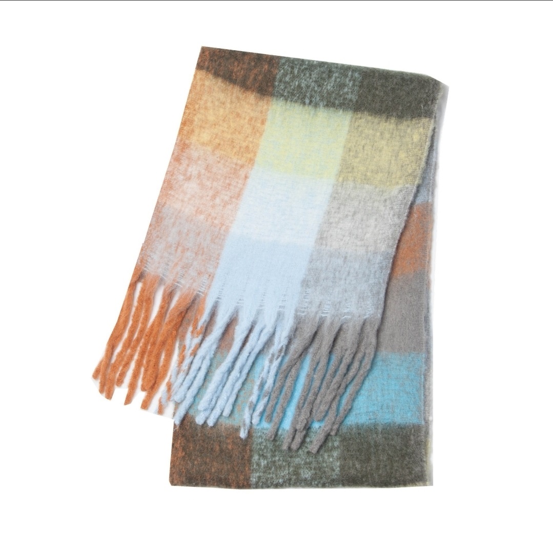 フリンジチェックカラーマフラー | 詳細画像5