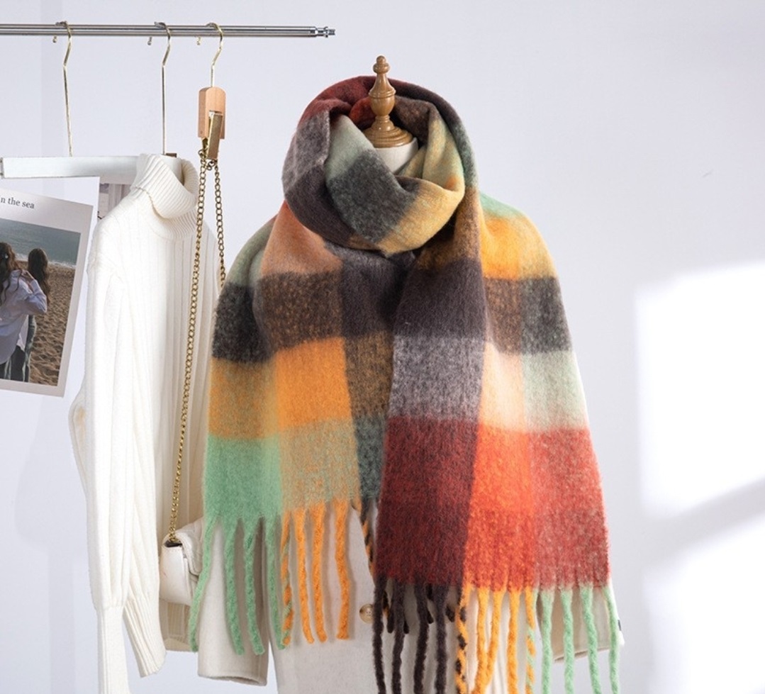 フリンジチェックカラーマフラー | 詳細画像8