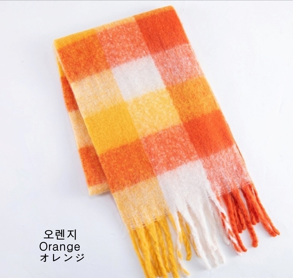 フリンジチェックカラーマフラー | 詳細画像15