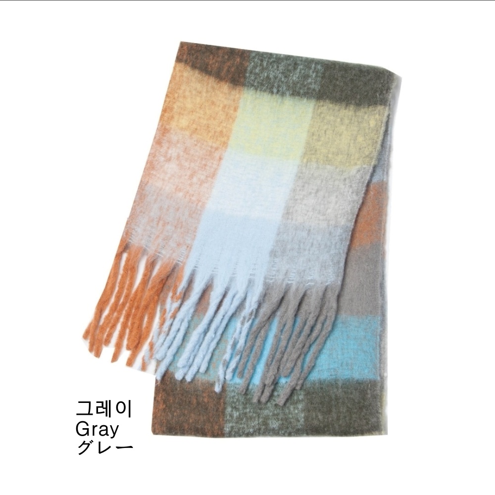 フリンジチェックカラーマフラー | 詳細画像16