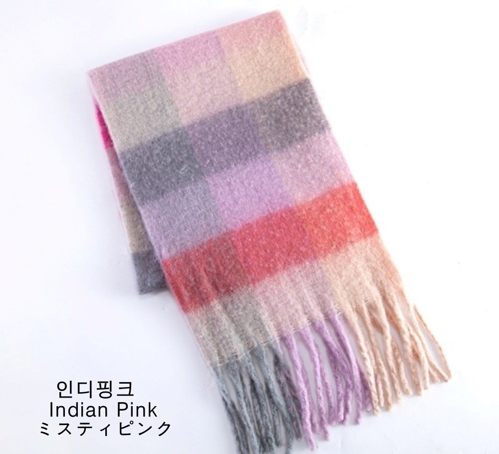 フリンジチェックカラーマフラー | 詳細画像24