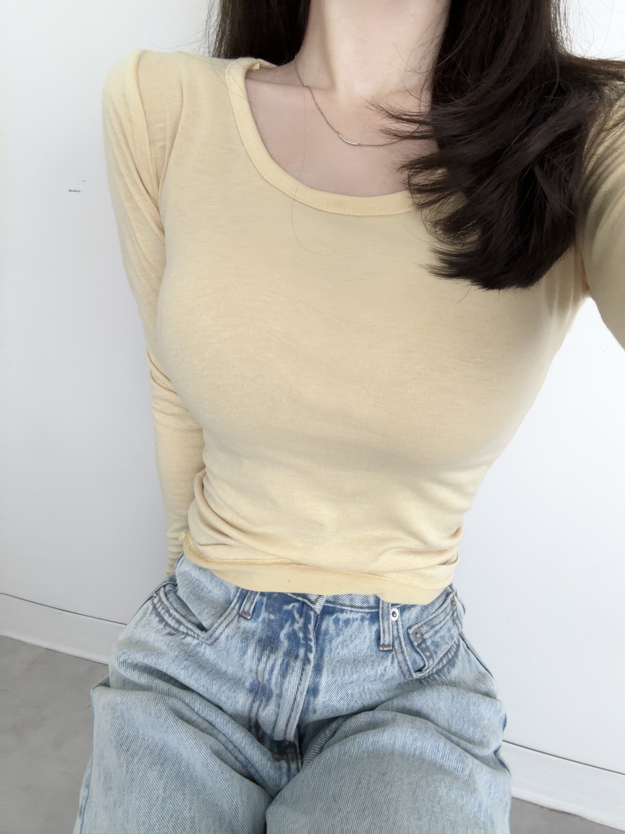 Uネックベーシックトップス | 詳細画像3