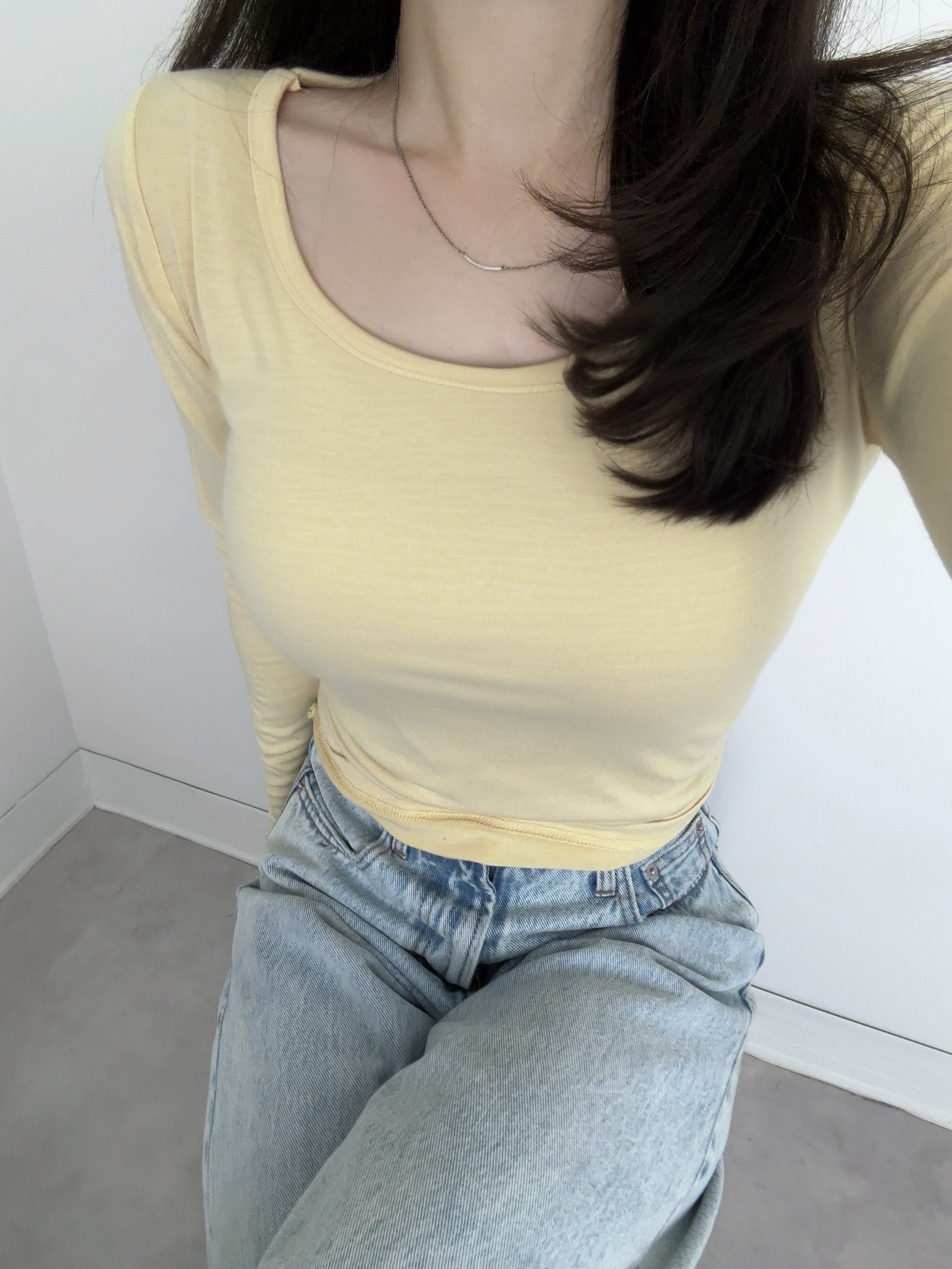 Uネックベーシックトップス | 詳細画像6