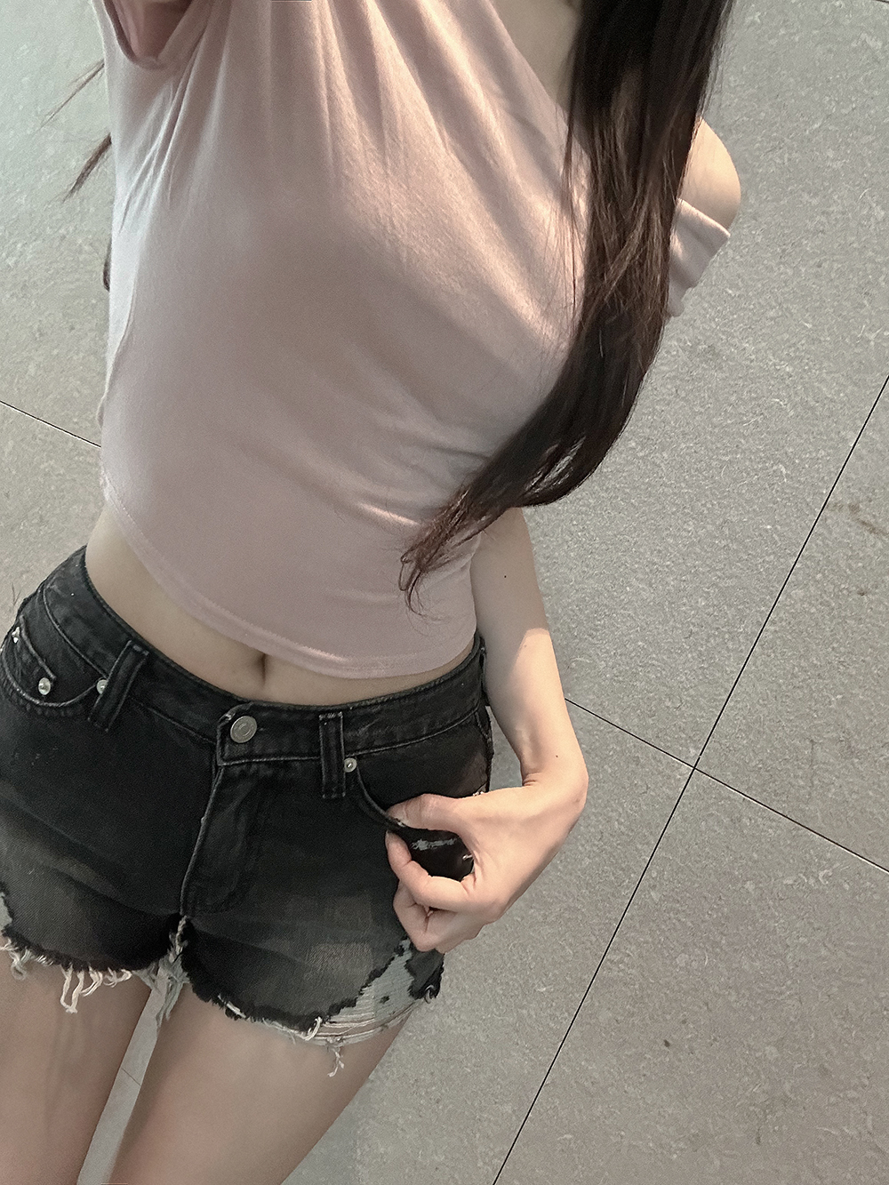 デニムショートダメージウォッシングデニムパンツショートパンツ