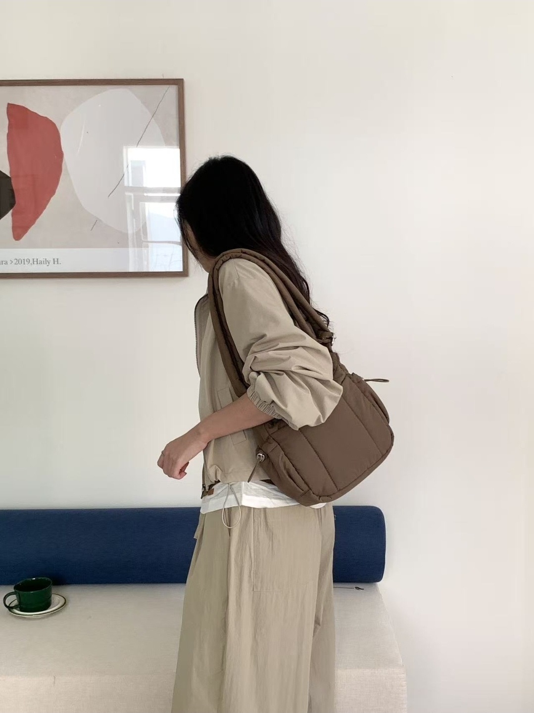 2WAY中綿ポケットドローコードショルダーバッグショルダーバッグ | 詳細画像9