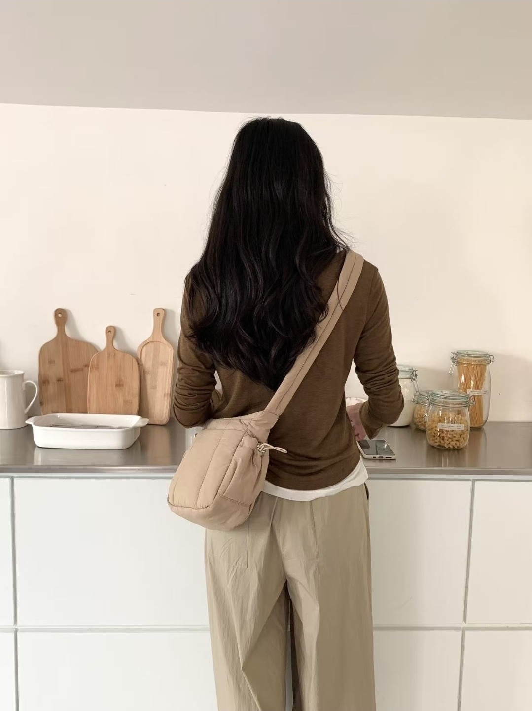 2WAY中綿ポケットドローコードショルダーバッグショルダーバッグ | 詳細画像10