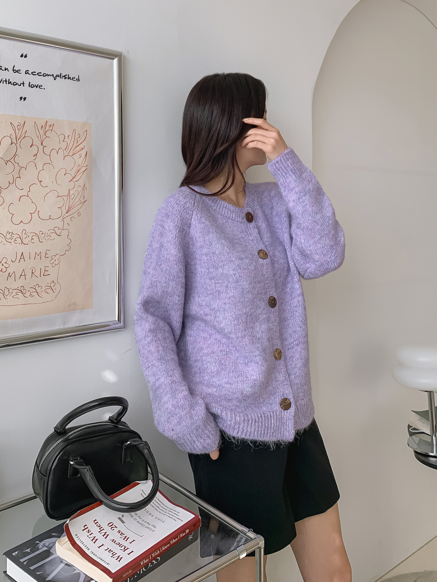 ラウンドネックルーズカーディガン | 詳細画像12