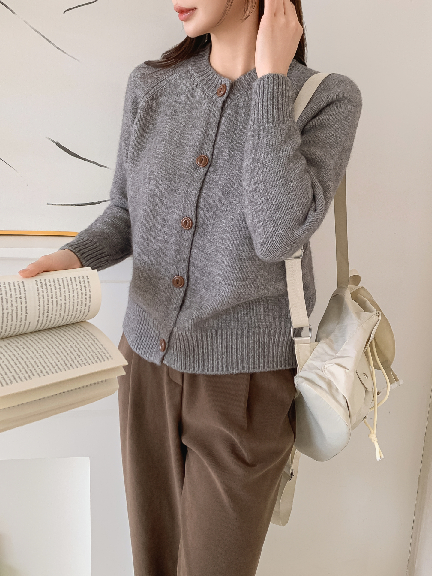 ラウンドネックラインカーディガン | 詳細画像8