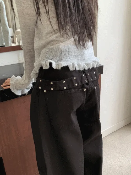 コットンバックルバルーンワイドスタッズパンツ | banincci | 詳細画像1