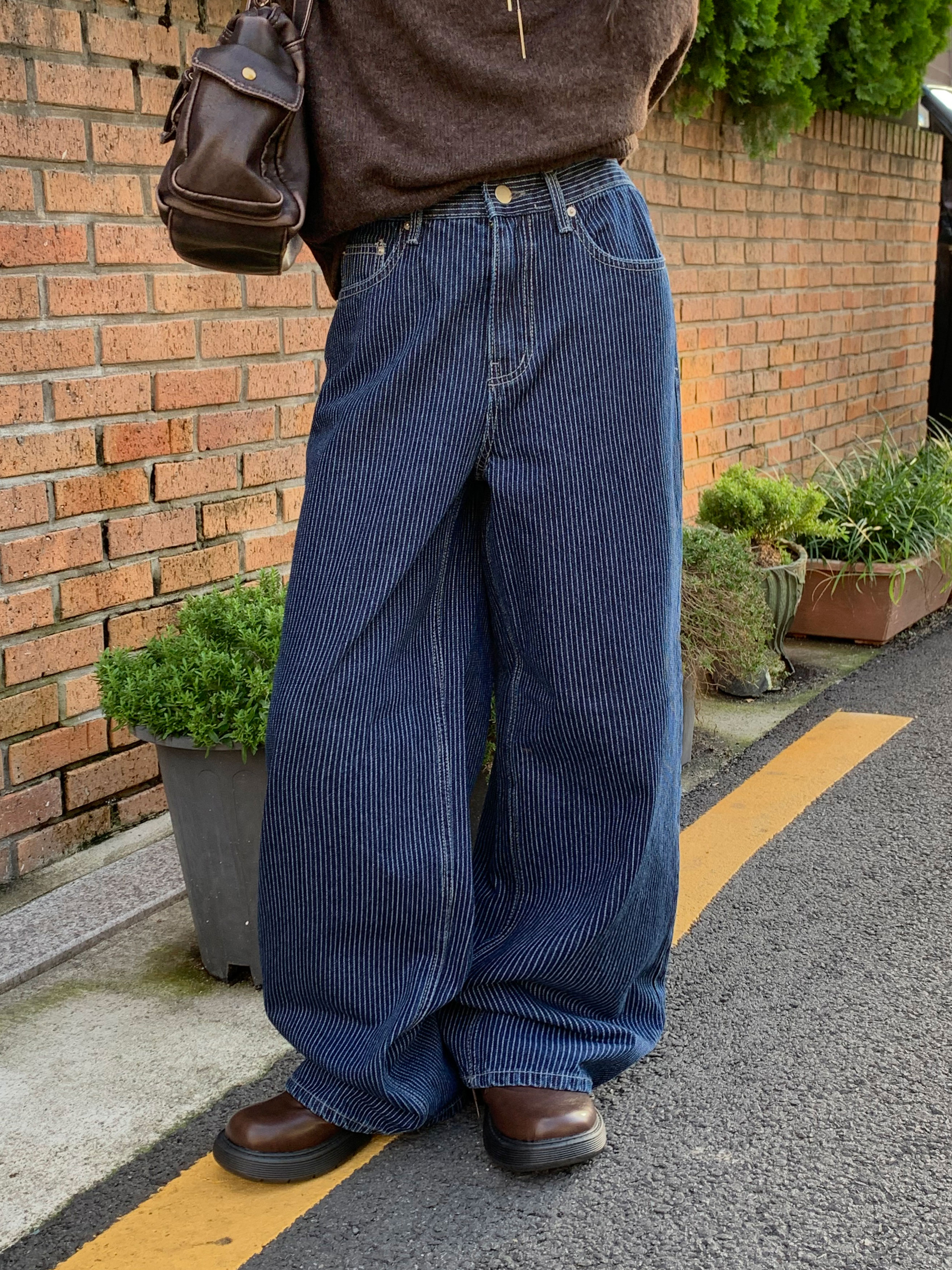 visvim ストライプデニムワークパンツ ワイドストライプデニムパンツ | レディースファッション通販 - DHOLIC