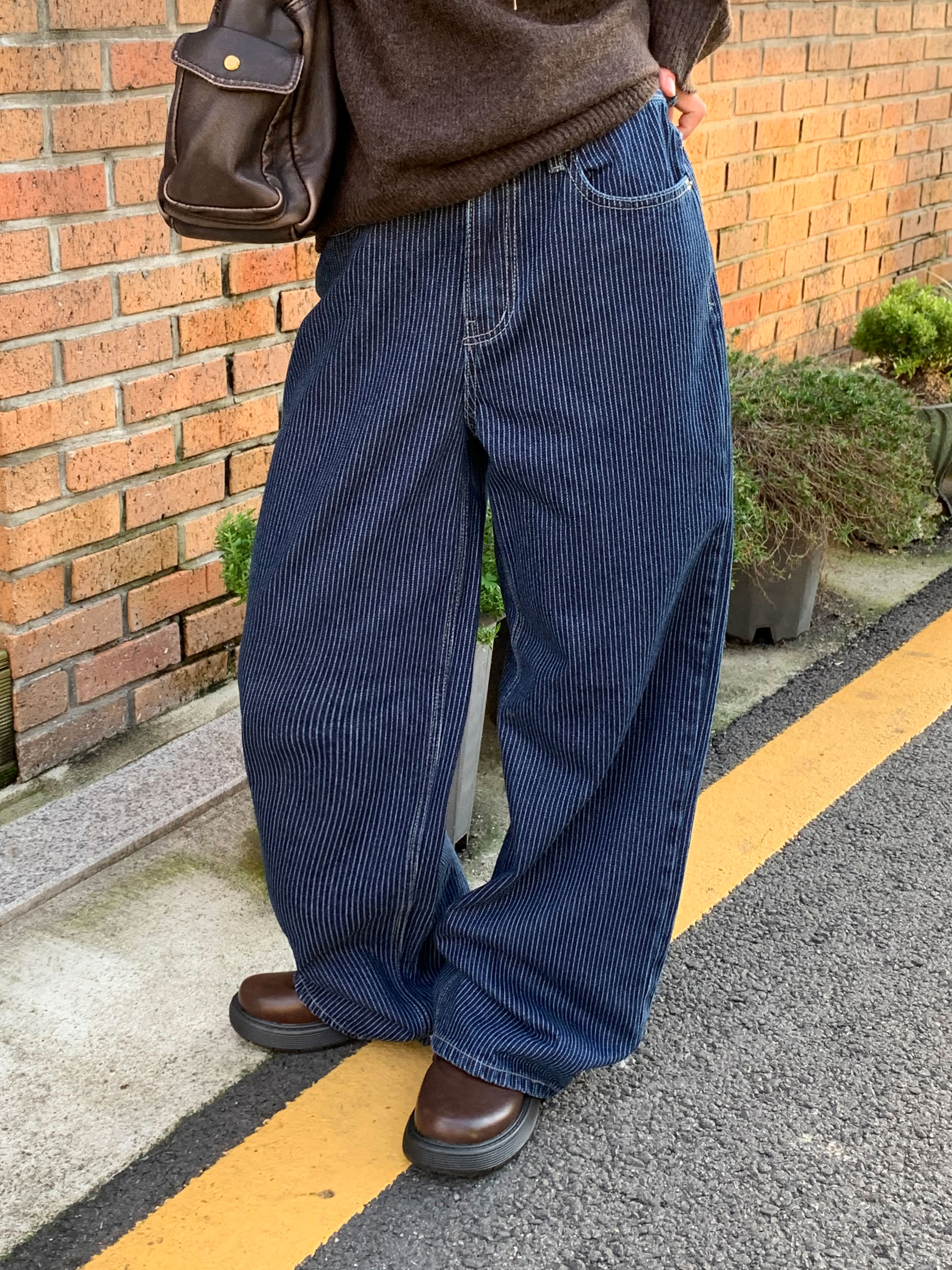 ワイドストライプデニムパンツ | レディースファッション通販 - DHOLIC