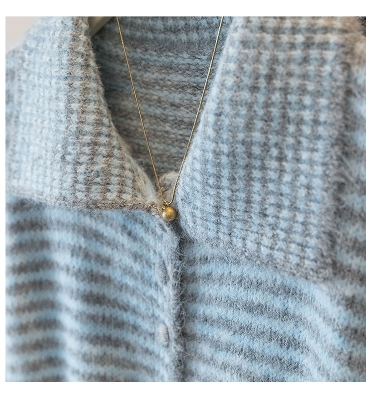 カラーハイネックボーダー配色カーディガン | 詳細画像3