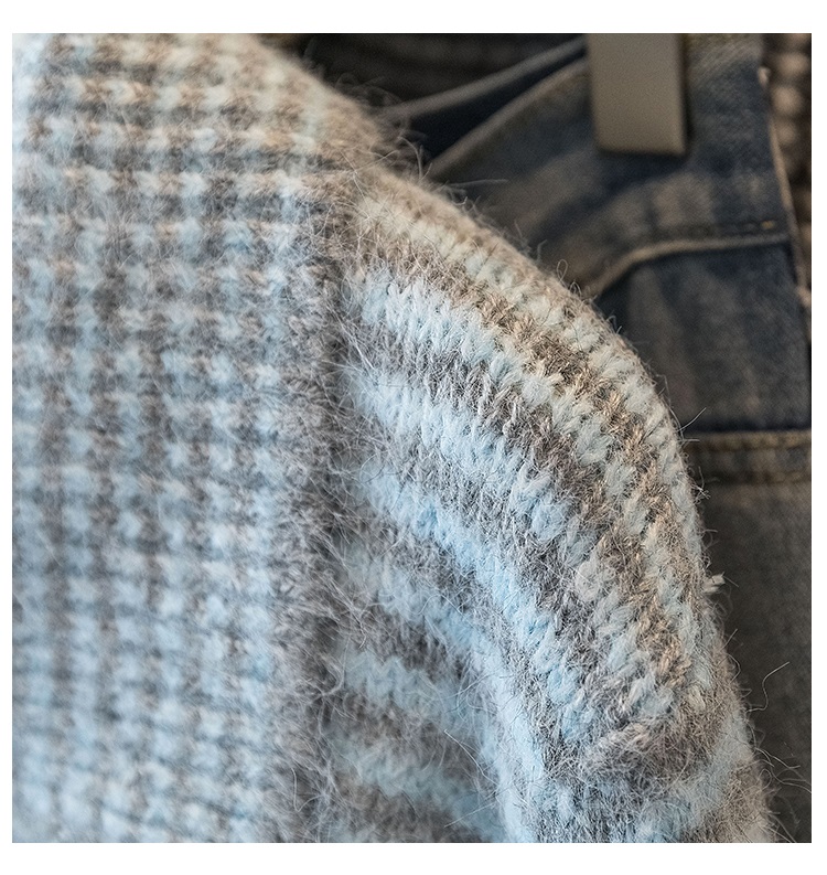 カラーハイネックボーダー配色カーディガン | 詳細画像4