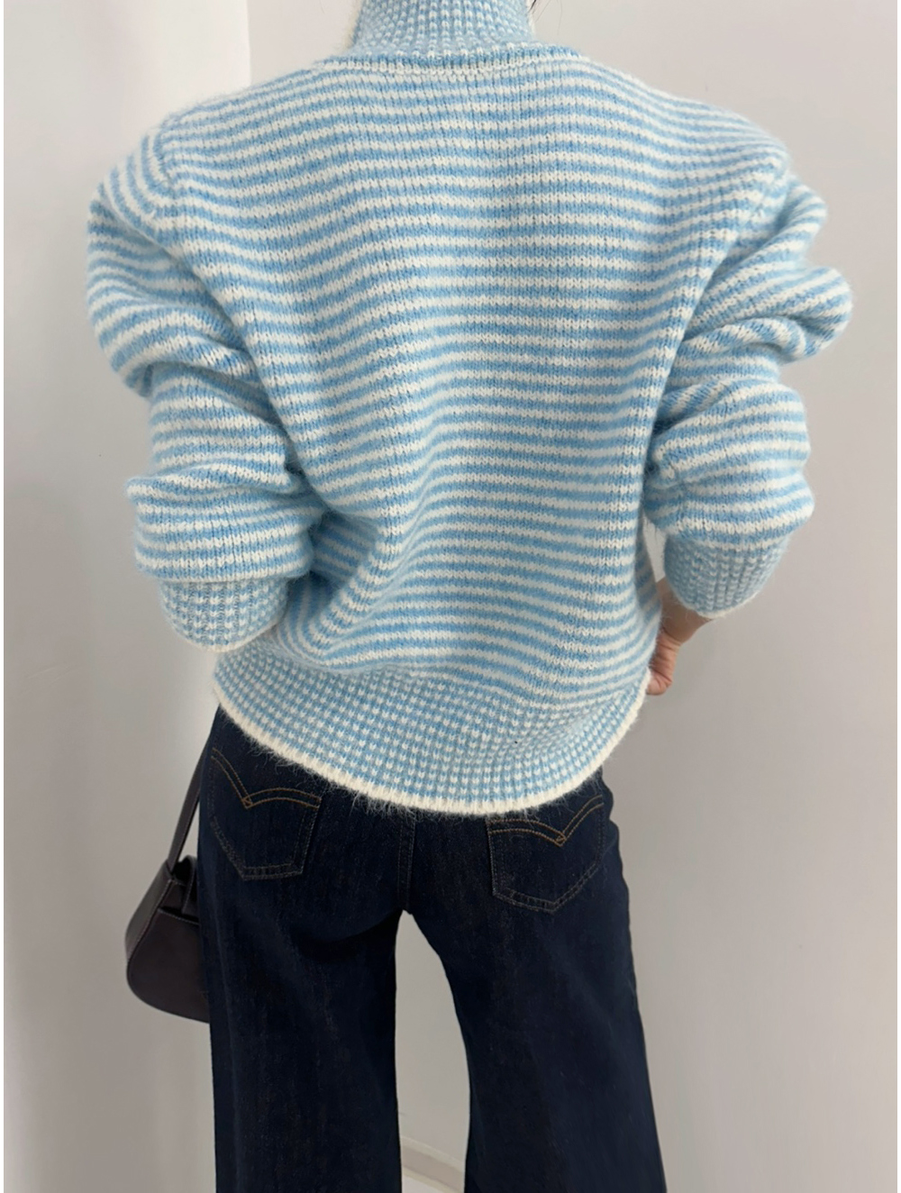カラーハイネックボーダー配色カーディガン | 詳細画像10