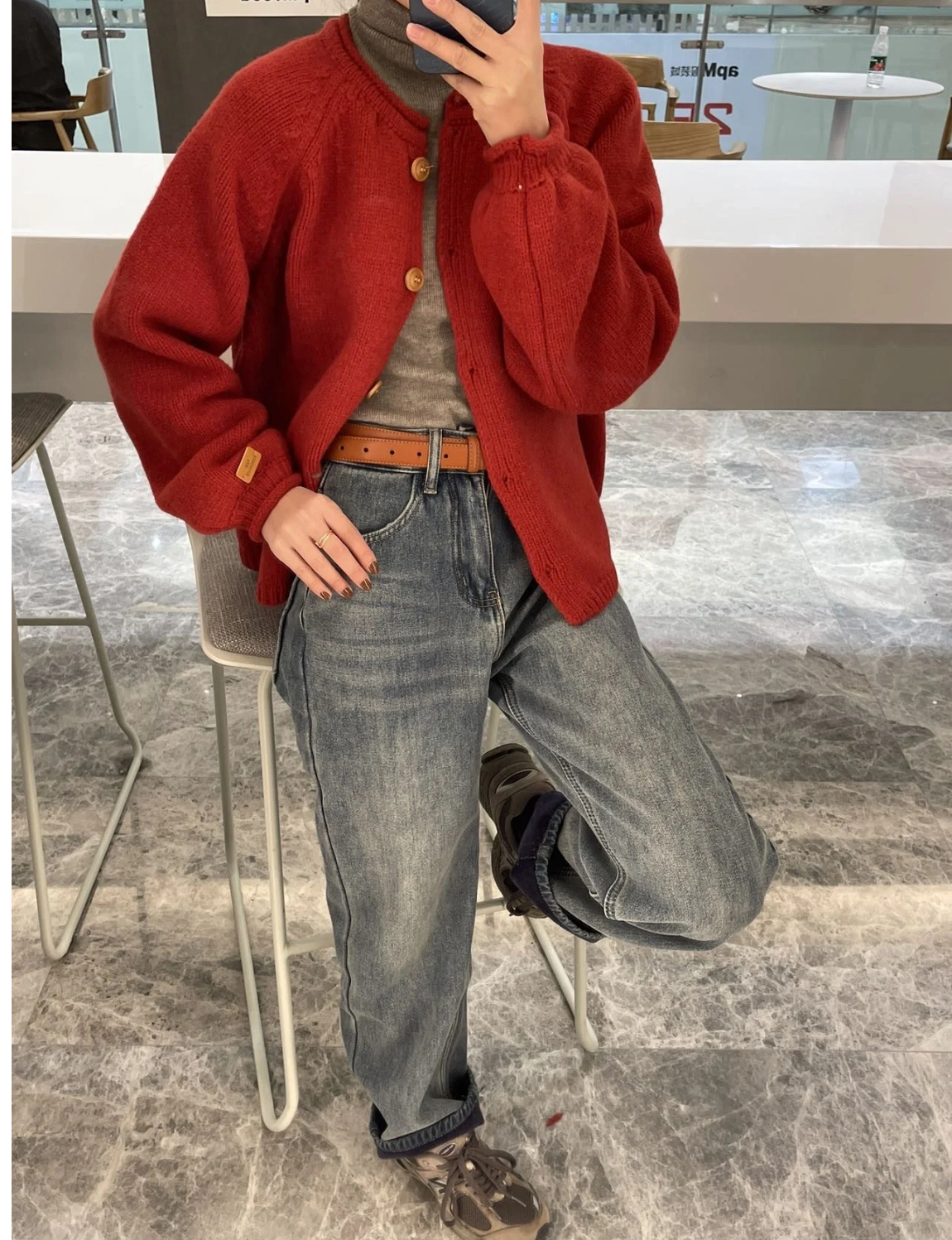 ラウンドネックパッチバルーンカーディガン | 詳細画像5