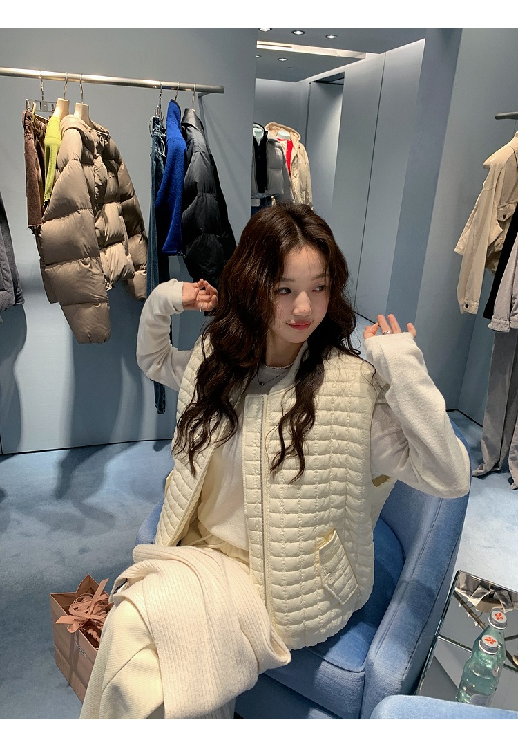 オーバーサイズフラップポケットベスト軽量ダウンジャケット | 詳細画像11