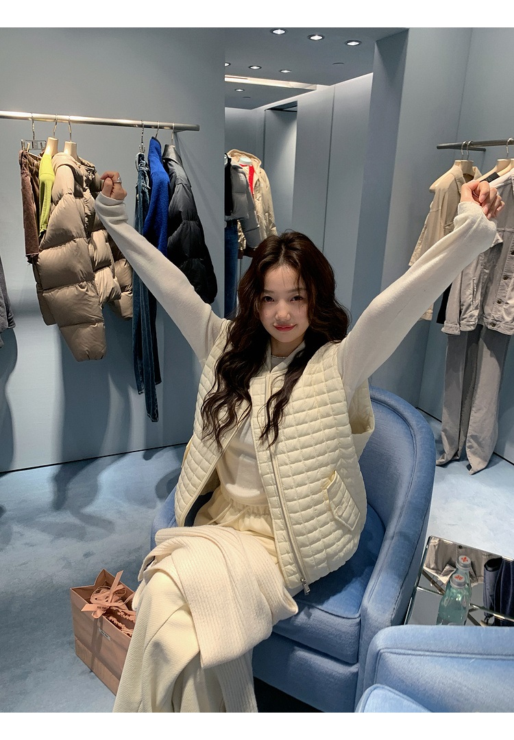 オーバーサイズフラップポケットベスト軽量ダウンジャケット | 詳細画像12