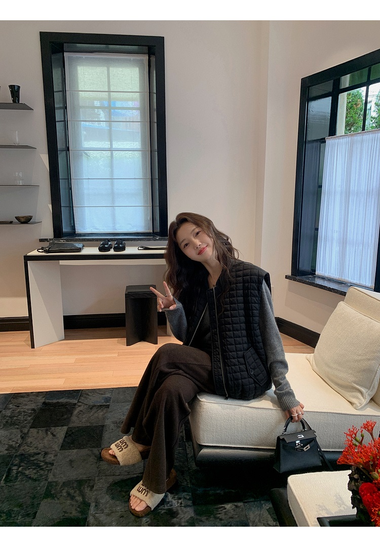 オーバーサイズフラップポケットベスト軽量ダウンジャケット | 詳細画像15