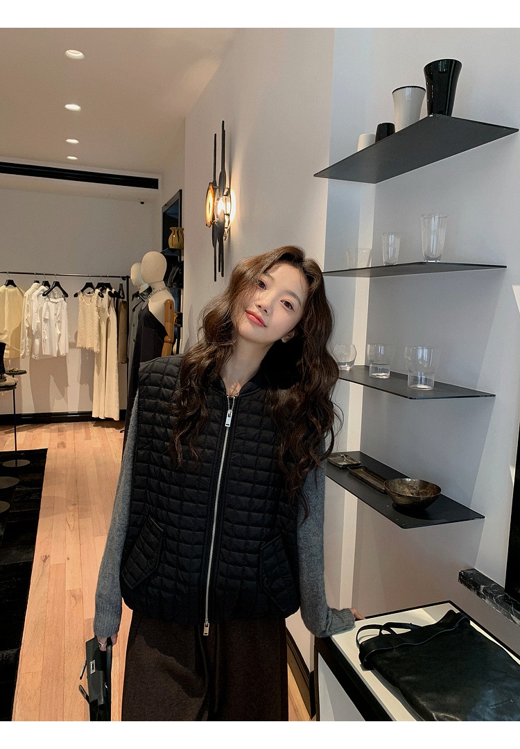 オーバーサイズフラップポケットベスト軽量ダウンジャケット | 詳細画像16