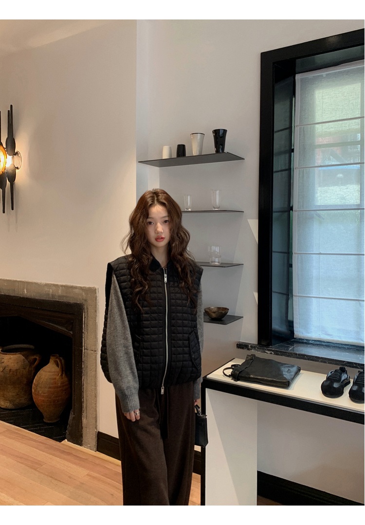 オーバーサイズフラップポケットベスト軽量ダウンジャケット | 詳細画像25