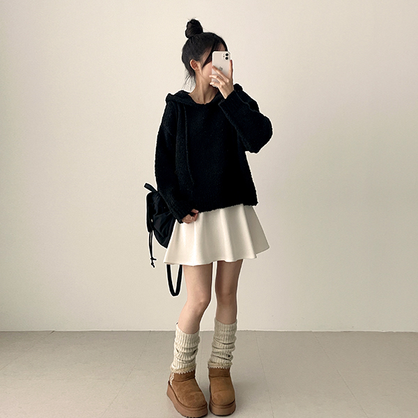 ルーズフードニットパーカー | レディースファッション通販 - DHOLIC