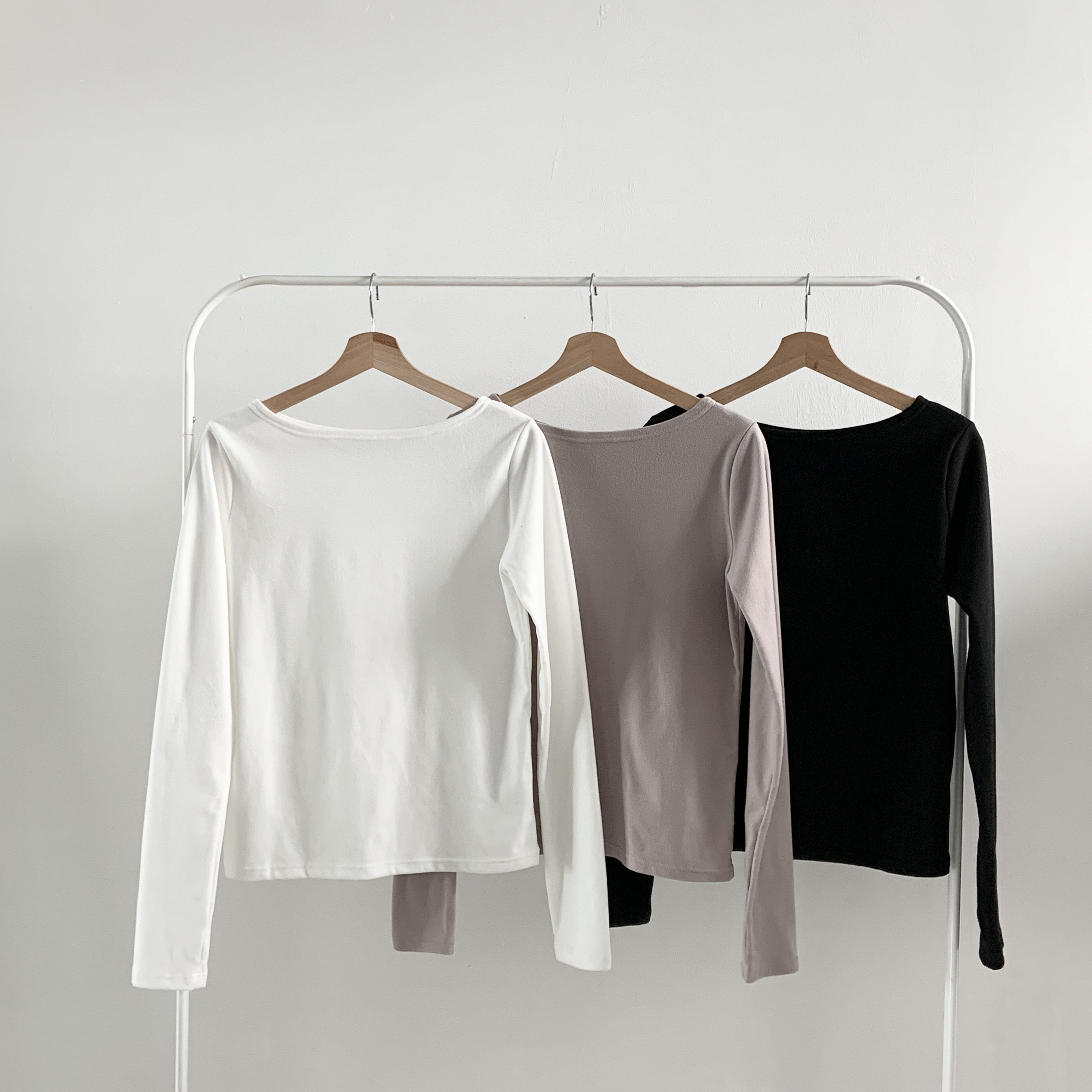 裏起毛ラウンドネックボートネック長袖Tシャツ | 詳細画像21