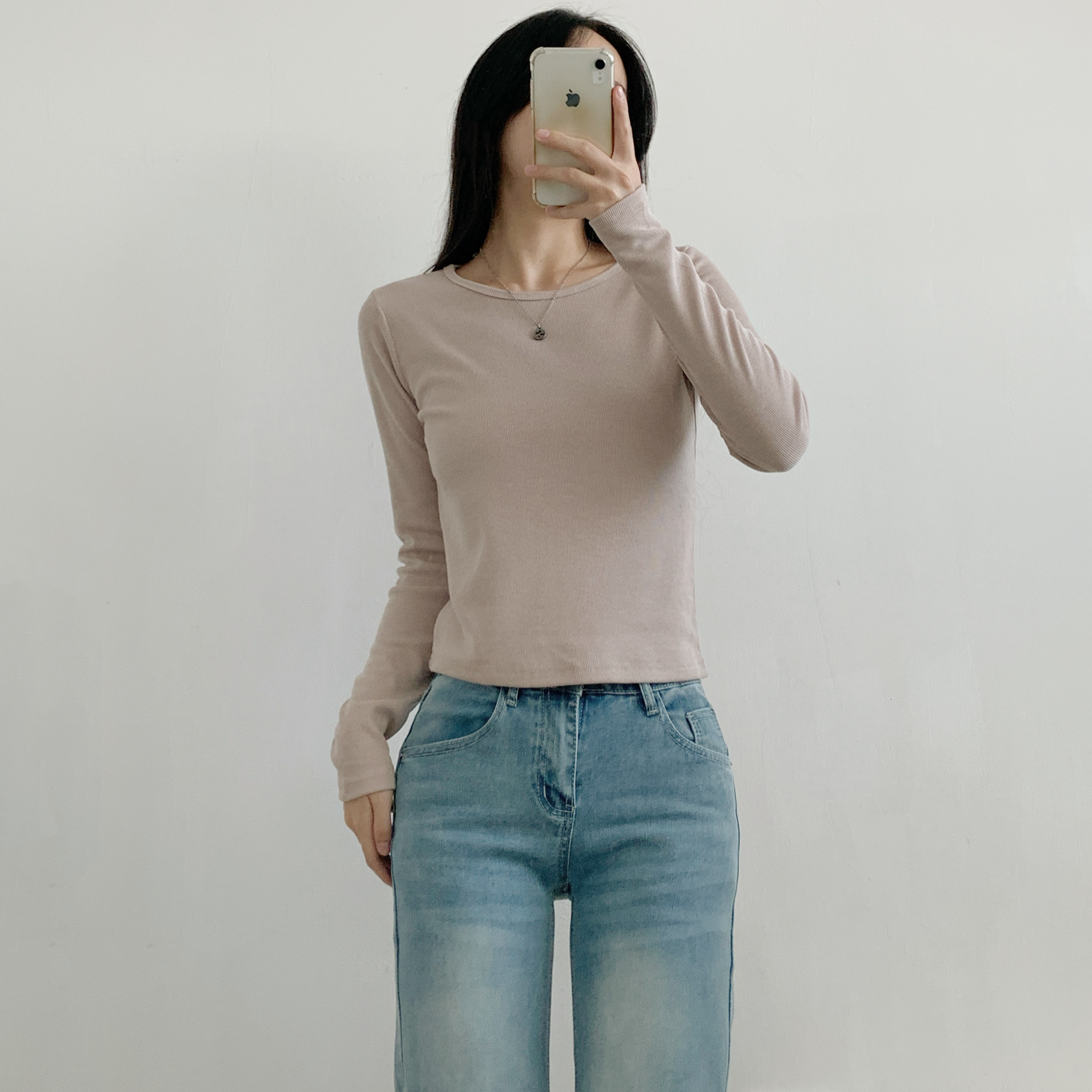 裏起毛リブラウンドネック長袖Tシャツ | 詳細画像13